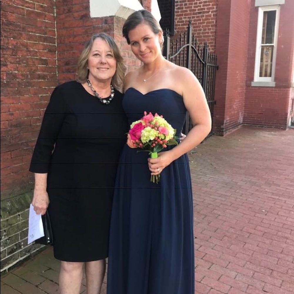 Strapless Navy Blue floor length gown